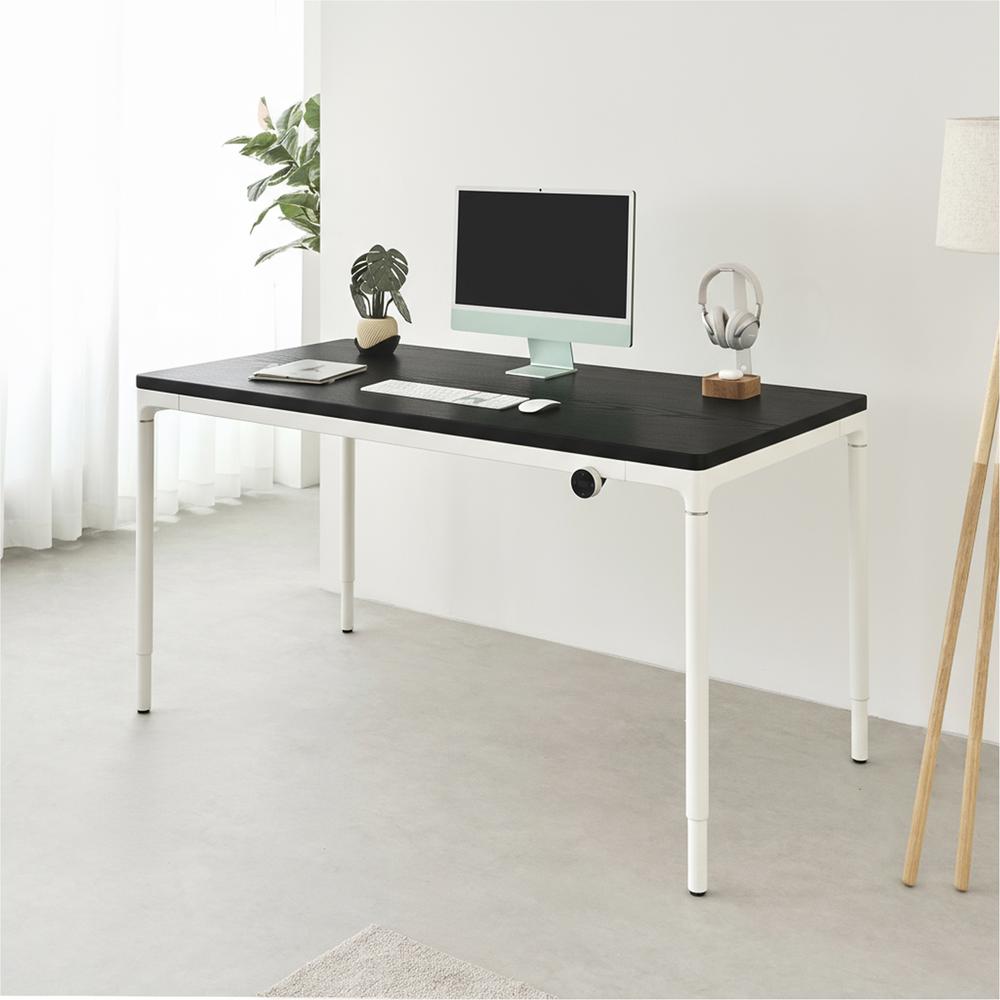 Bàn nâng hạ Elite 160x80cm, gỗ sồi, màu đen