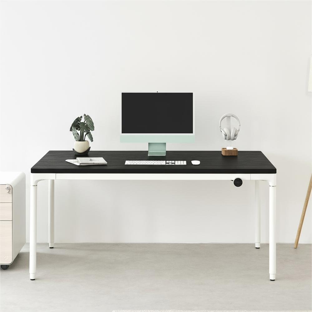 Bàn nâng hạ Elite 160x80cm, gỗ sồi, màu đen