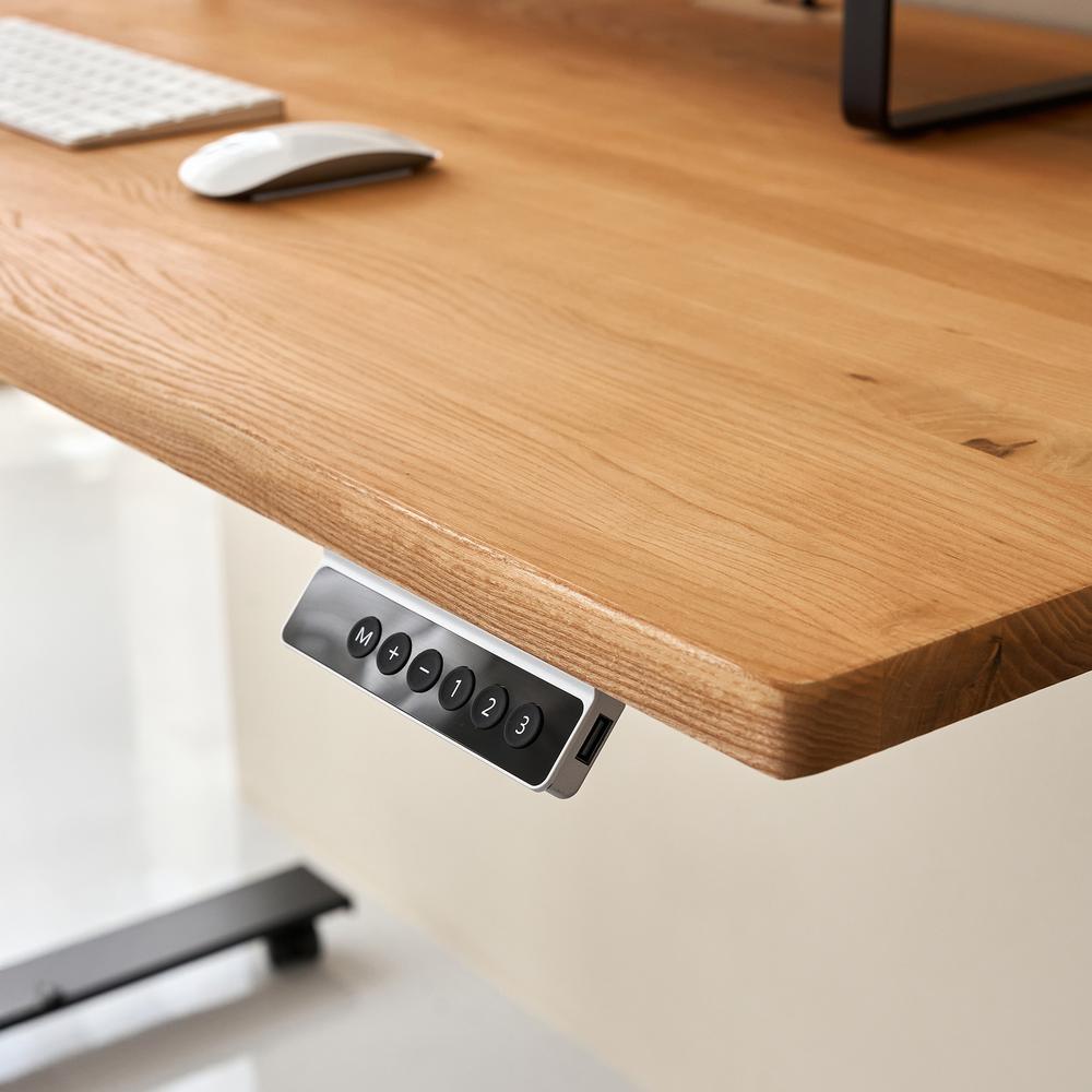 Bàn nâng hạ Fusion Edge 140x70cm, gỗ tần bì, màu tự nhiên
