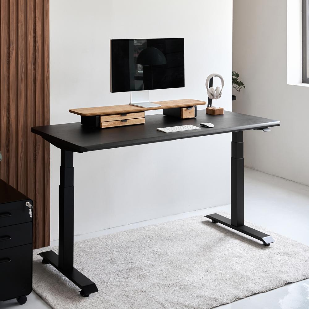 Bàn nâng hạ Noble Grande 160x75cm, màu gỗ đen