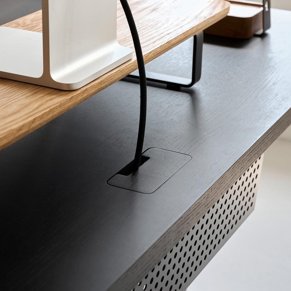 Bàn nâng hạ Noble Grande 180x75cm, màu gỗ đen