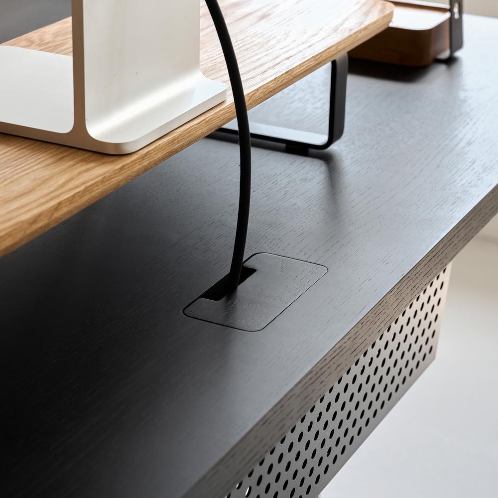 Bàn nâng hạ Noble Grande 160x75cm, màu gỗ đen