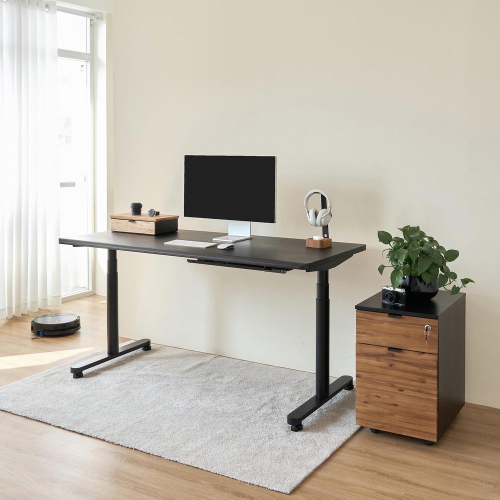 Bàn nâng hạ Noble Oasis 160x75cm, màu gỗ đen