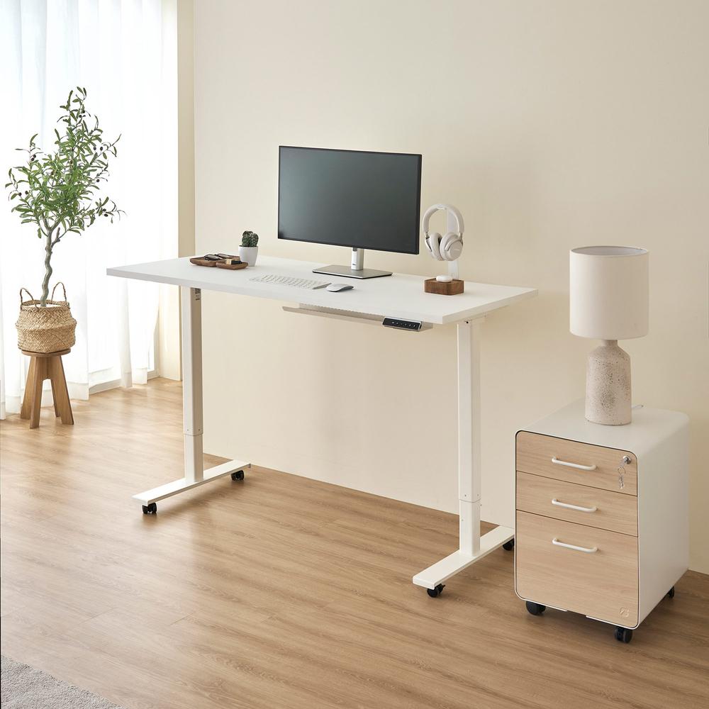 Bàn nâng hạ Pure Edge 140x70cm, màu trắng