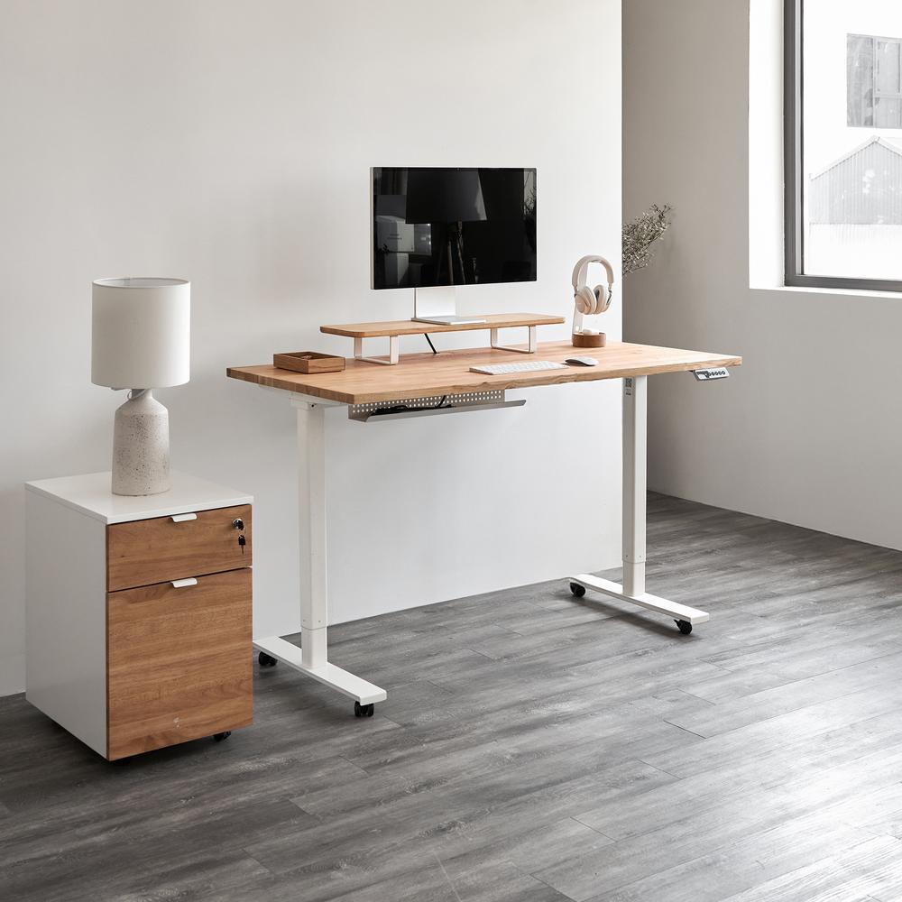 Bàn nâng hạ Taxua Edge 140x70cm, gỗ tần bì, màu tự nhiên