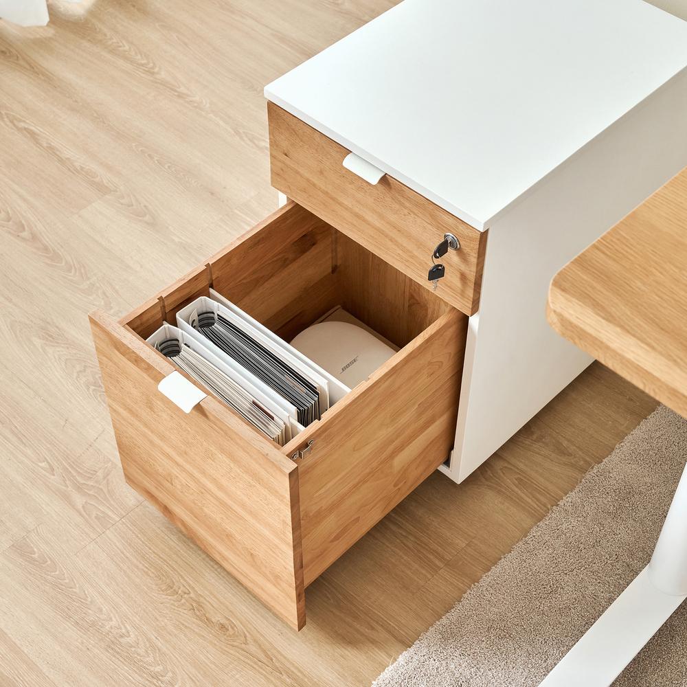 Hộc tủ 2 ngăn Alexa màu gỗ tự nhiên