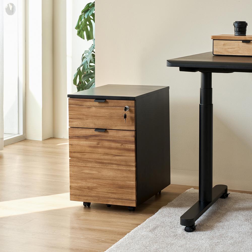 Hộc tủ 2 ngăn Alexa màu gỗ teak