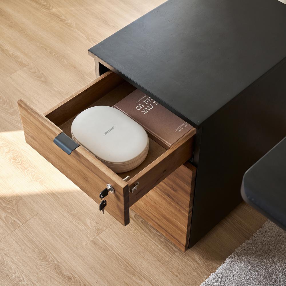 Hộc tủ 2 ngăn Alexa màu gỗ teak