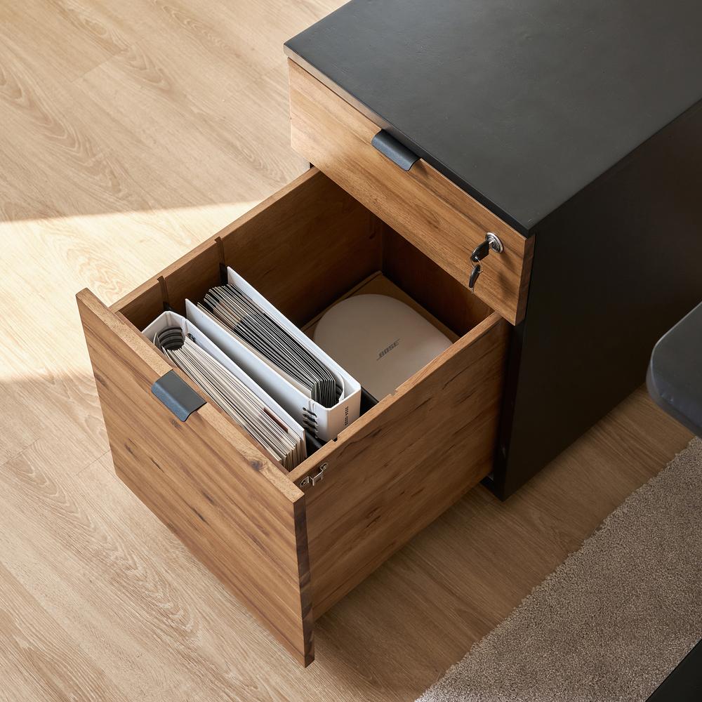 Hộc tủ 2 ngăn Alexa màu gỗ teak
