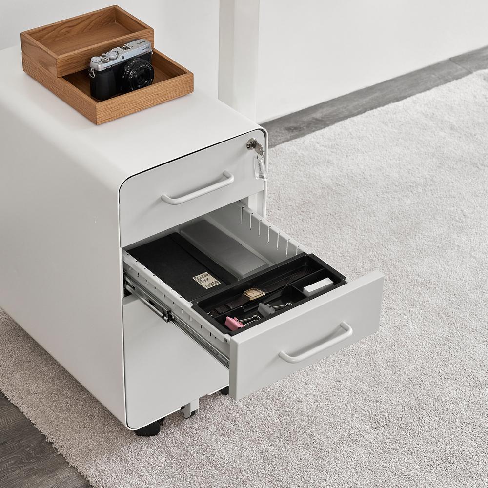 Hộc tủ 3 ngăn The Leaf Slim màu ghi nhạt