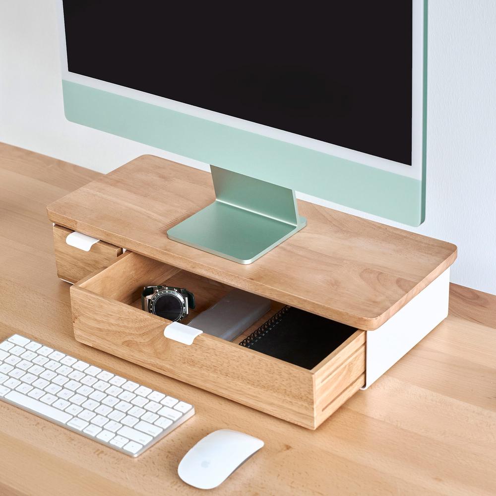 Kệ màn hình kèm ngăn kéo Aura, size L 2 ngăn