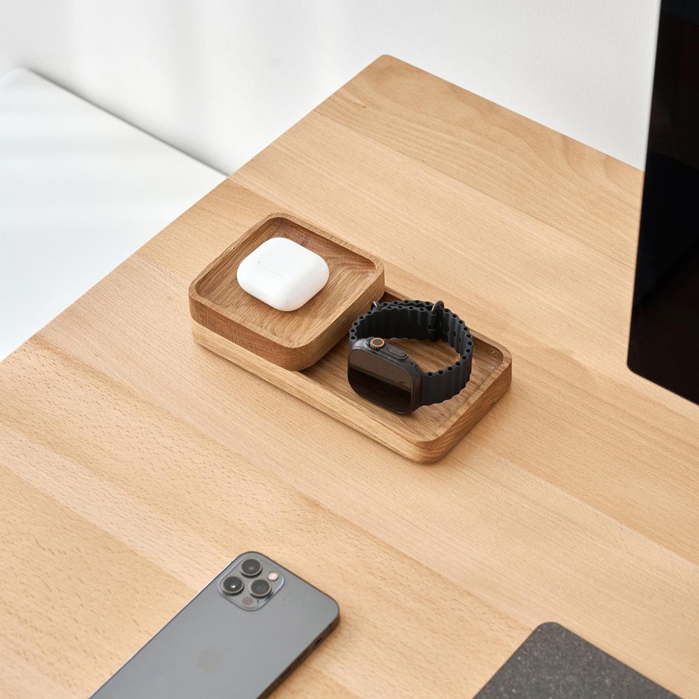 Khay đựng đồ Neat, 9.5x9.5x2cm, màu gỗ tự nhiên, không vát