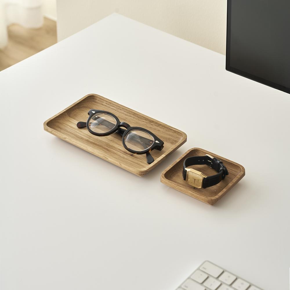 Khay đựng đồ Poly Neat, 9.5x9.5x2cm, màu gỗ tự nhiên, vát