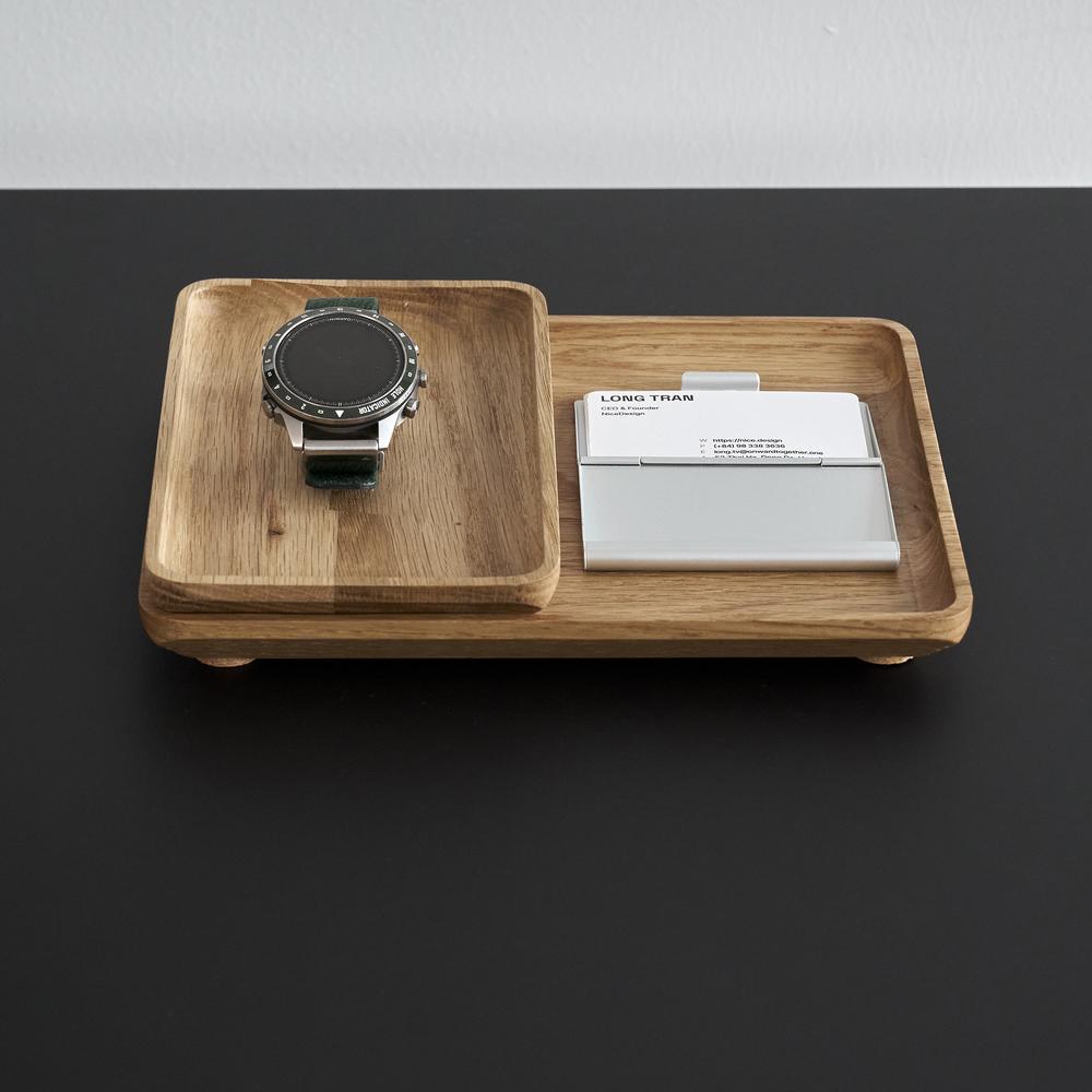 Khay đựng đồ Poly Neat, 20x12x2cm, màu gỗ tự nhiên, vát