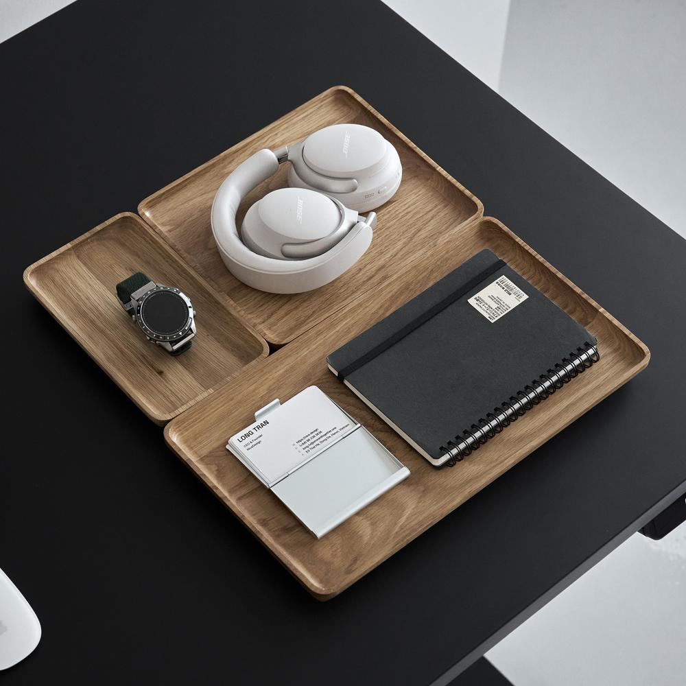 Khay đựng đồ Poly Neat, 36x20x2cm, màu gỗ tự nhiên, vát