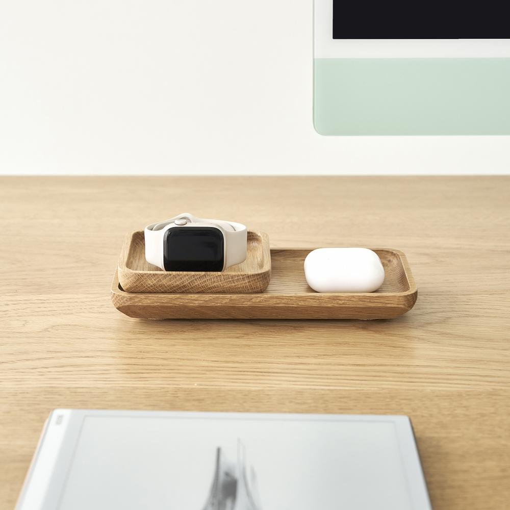 Khay đựng đồ Poly Neat, 9.5x9.5x2cm, màu gỗ tự nhiên, vát