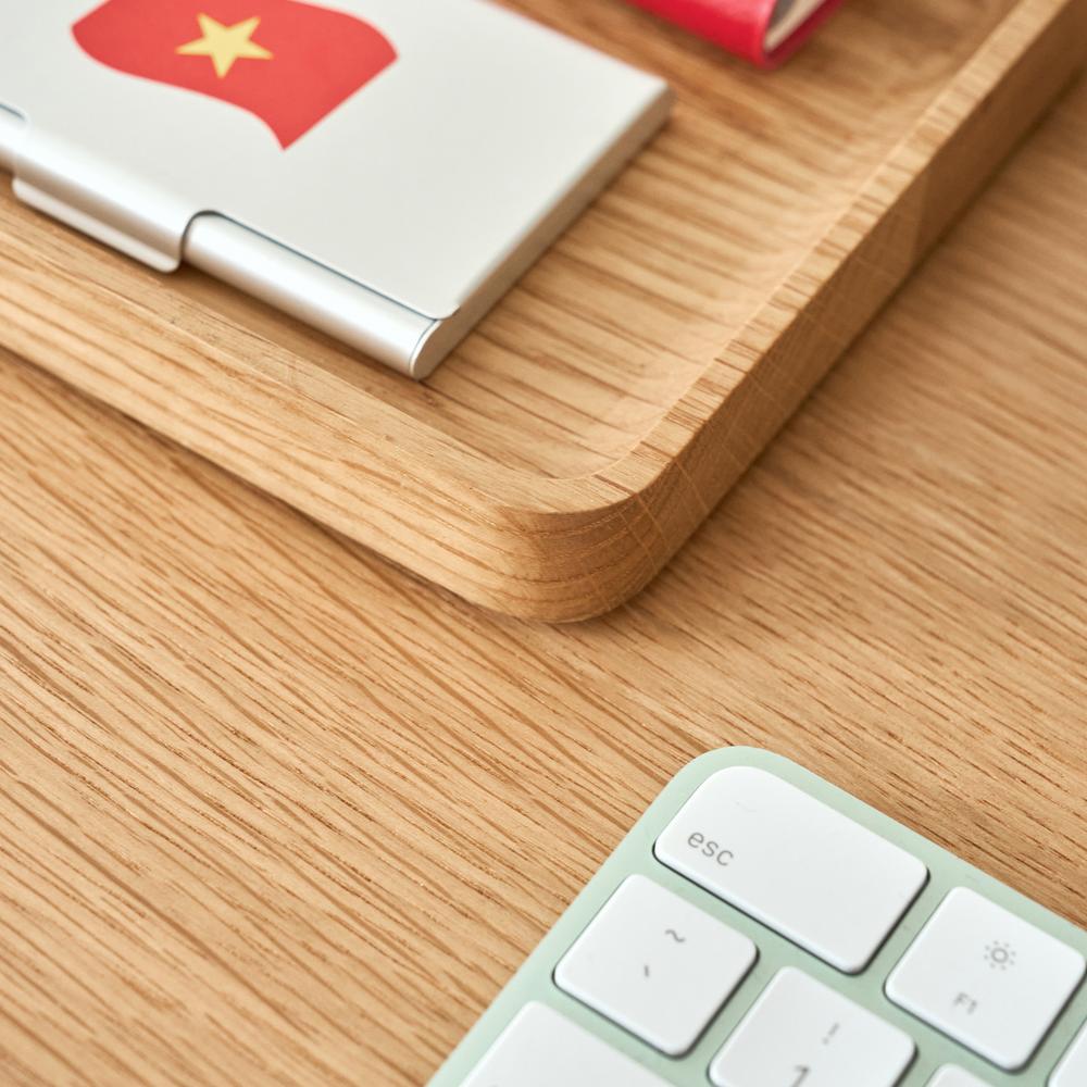 Khay đựng đồ Neat, 19.5x9.5x2cm, màu gỗ tự nhiên, không vát