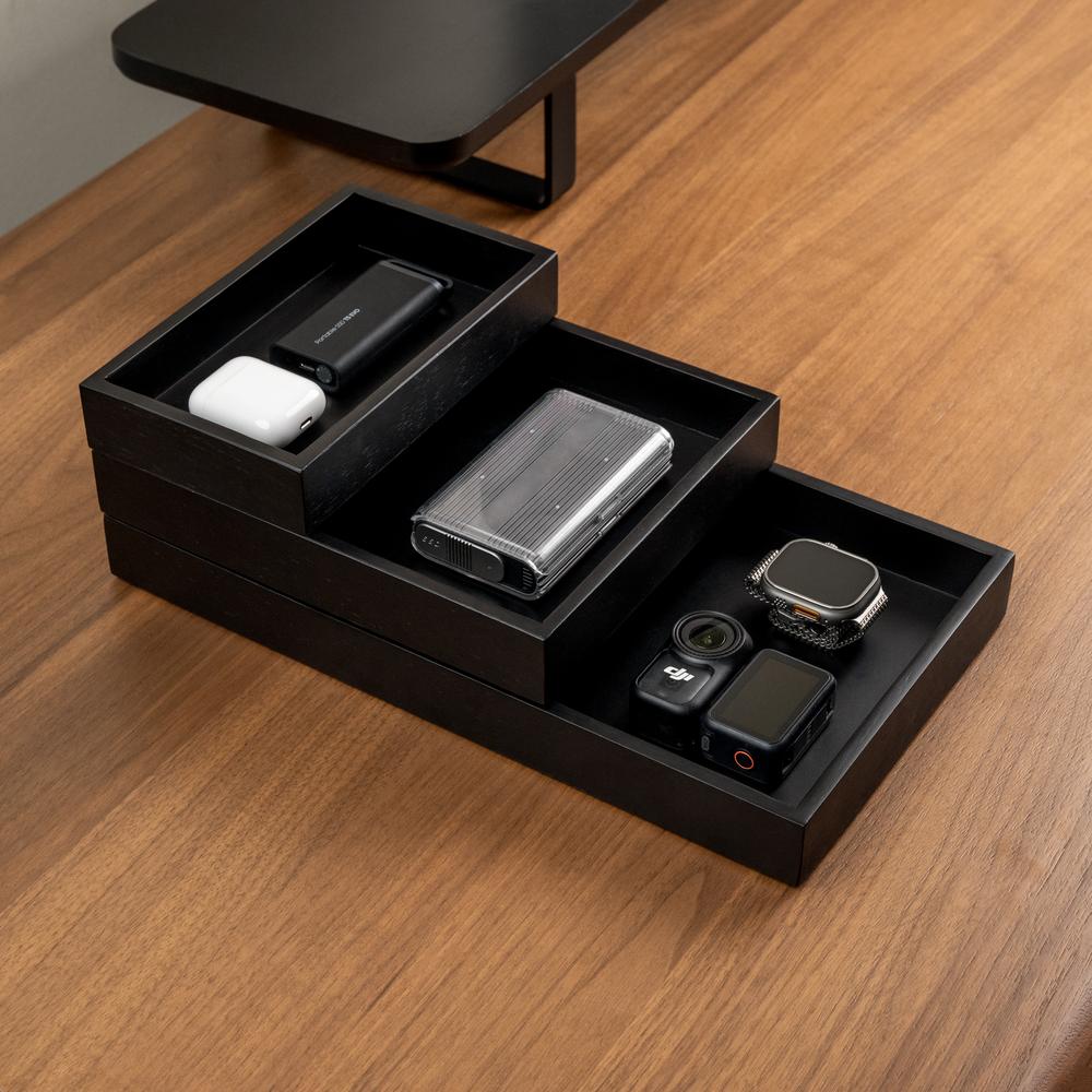 Khay gỗ để bàn Valley Tray - 36×20×3,7cm, màu gỗ sồi đen