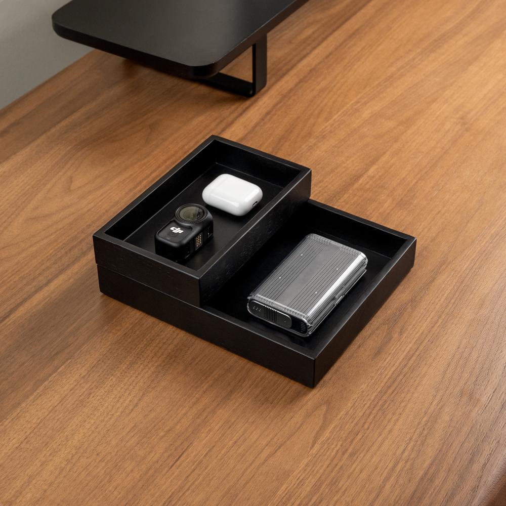 Khay gỗ để bàn Valley Tray - 12×20×3,7cm, màu gỗ sồi đen