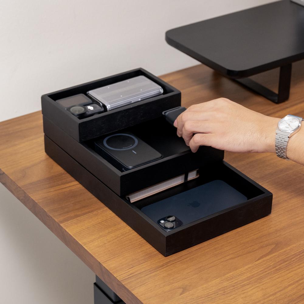 Khay gỗ để bàn Valley Tray - 12×20×3,7cm, màu gỗ sồi đen