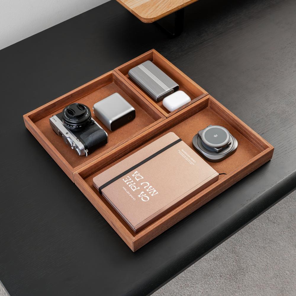 Khay gỗ để bàn Valley Tray - 36×20×3,7cm, màu gỗ óc chó