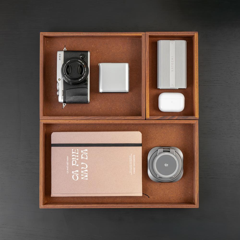 Khay gỗ để bàn Valley Tray - 12×20×3,7cm, màu gỗ óc chó