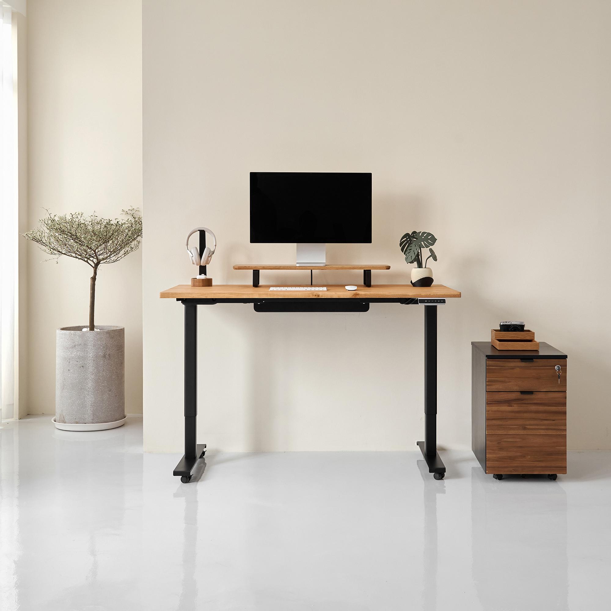 Bàn nâng hạ Fusion Edge 140x70cm, gỗ tần bì, màu tự nhiên