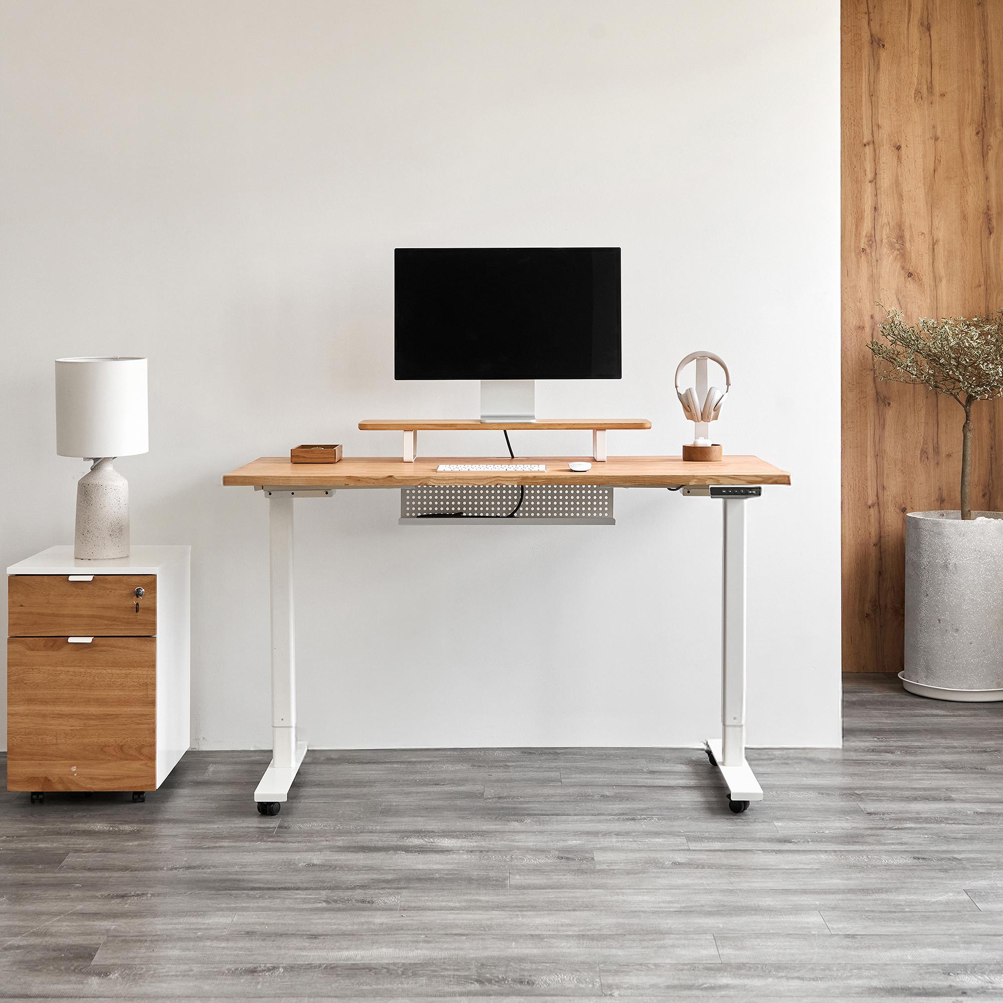 Bàn nâng hạ Taxua Edge 140x70cm, gỗ tần bì, màu tự nhiên