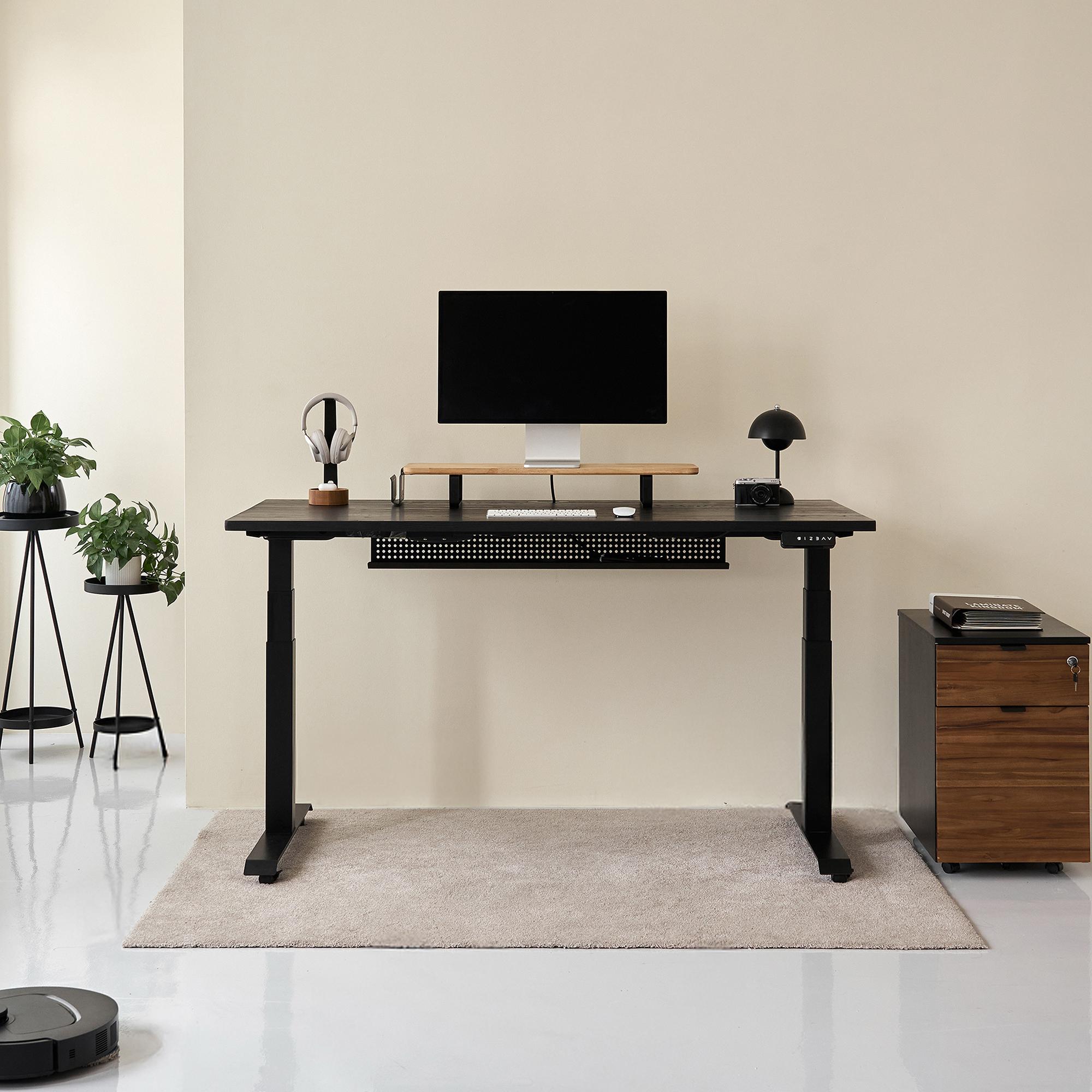 Bàn nâng hạ Taxua Fansi 160x75cm, gỗ tần bì, màu đen