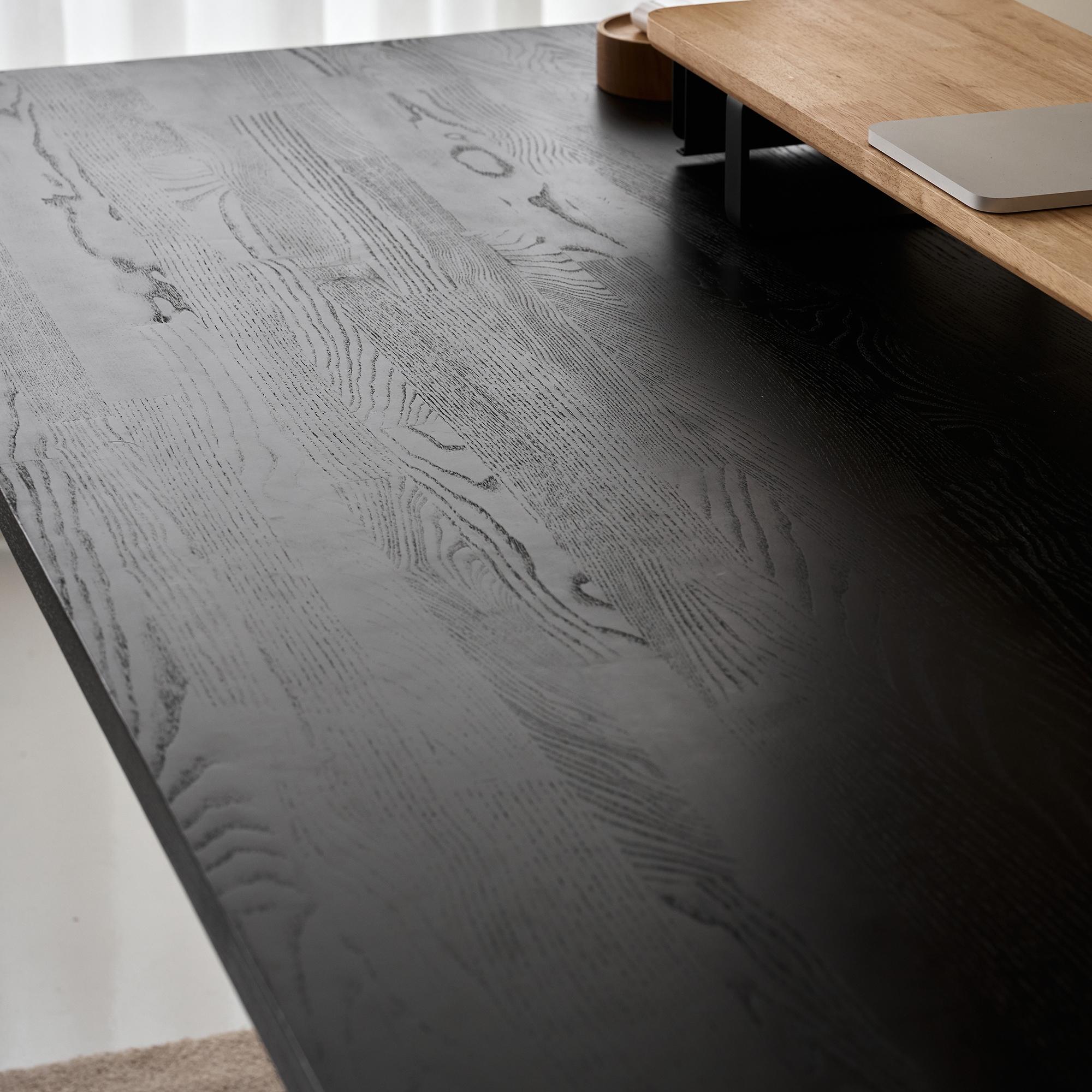 Mặt bàn Taxua 160x75cm, gỗ tần bì, màu đen