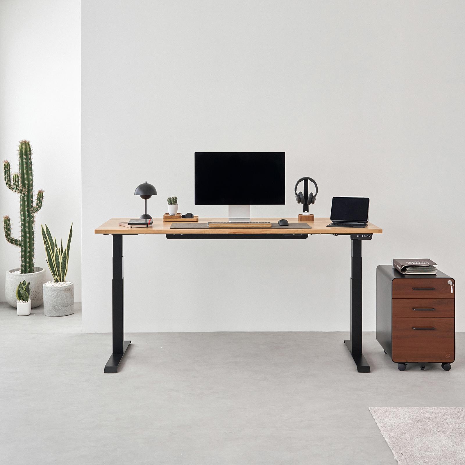 Bàn nâng hạ Taxua Fansi 180x75cm, gỗ dẻ gai, màu tự nhiên