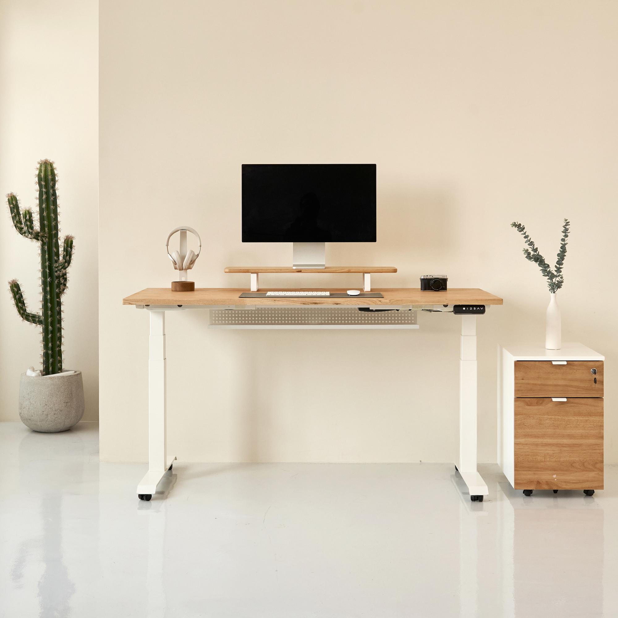 Bàn nâng hạ Taxua Fansi 160x75cm, gỗ tần bì, màu tự nhiên