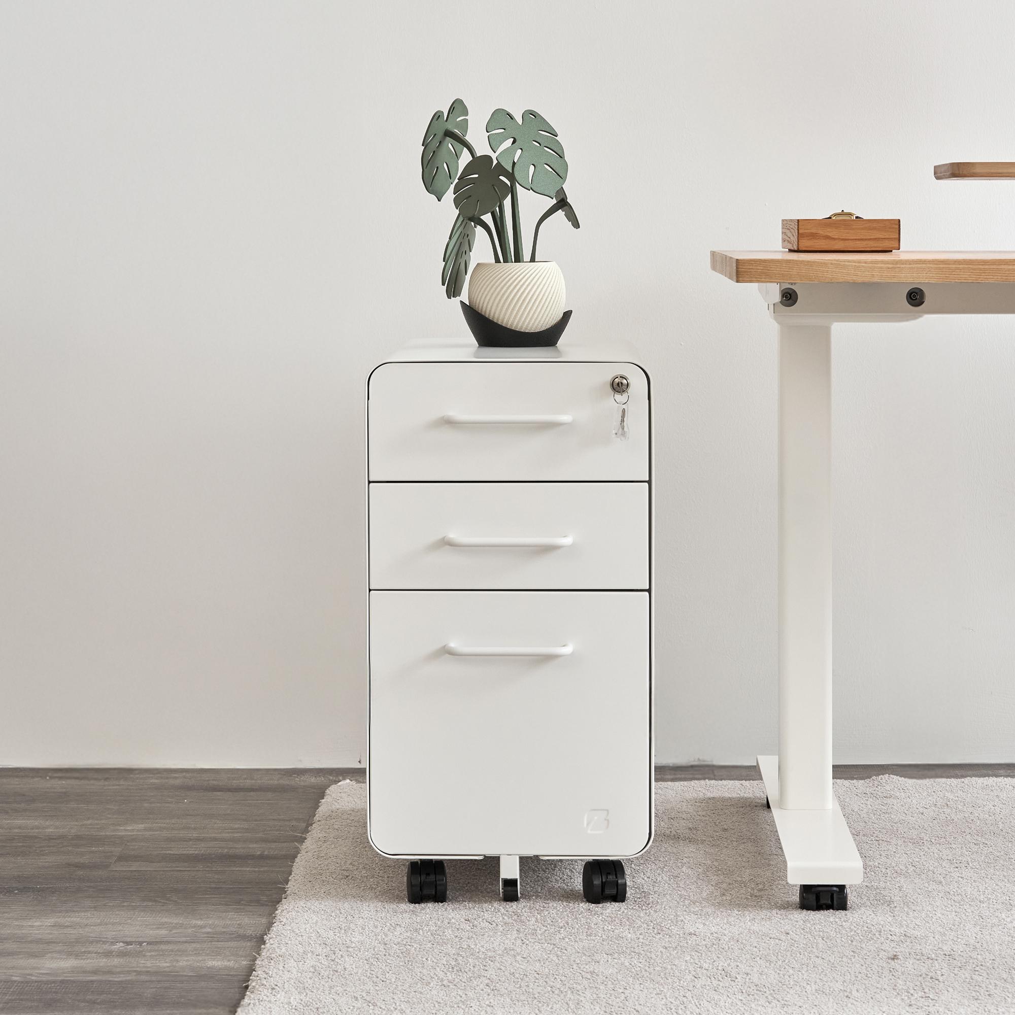 Hộc tủ 3 ngăn The Leaf Slim màu trắng