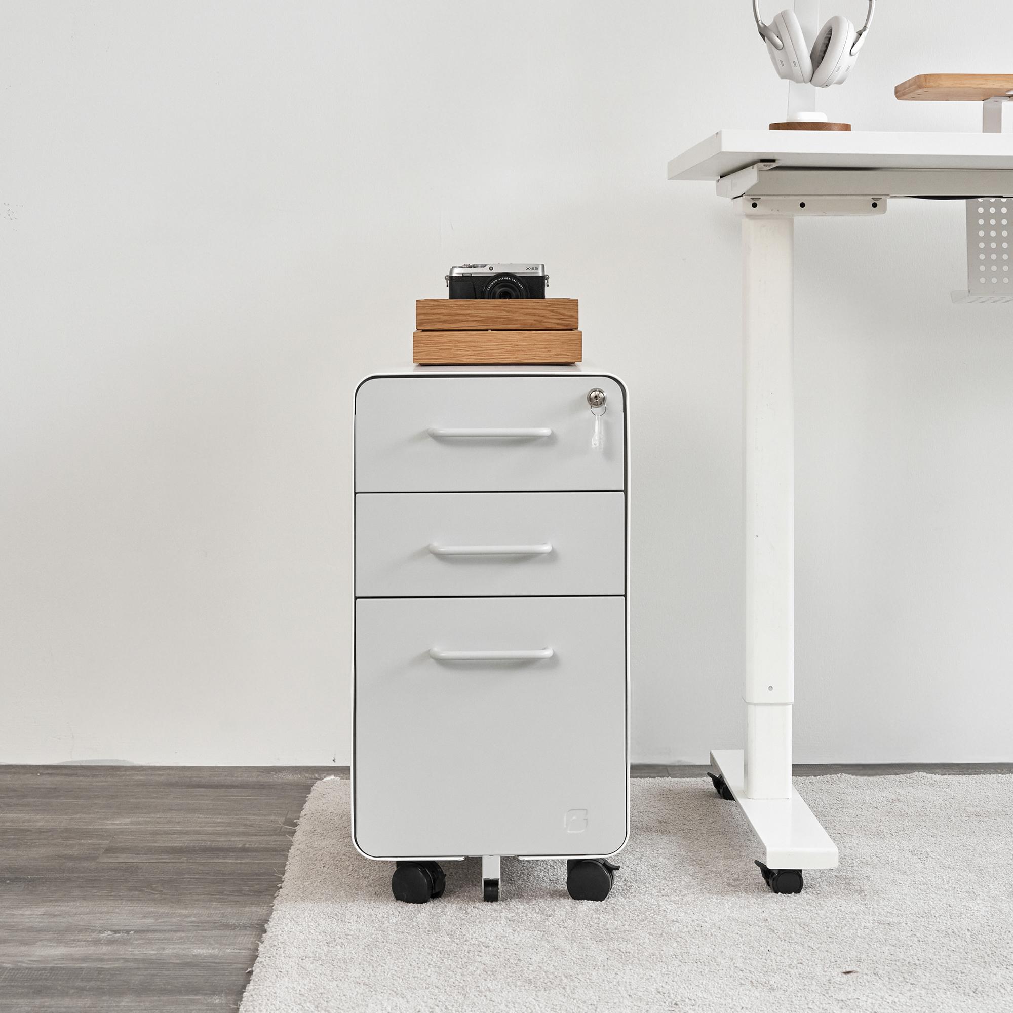 Hộc tủ 3 ngăn The Leaf Slim màu ghi nhạt