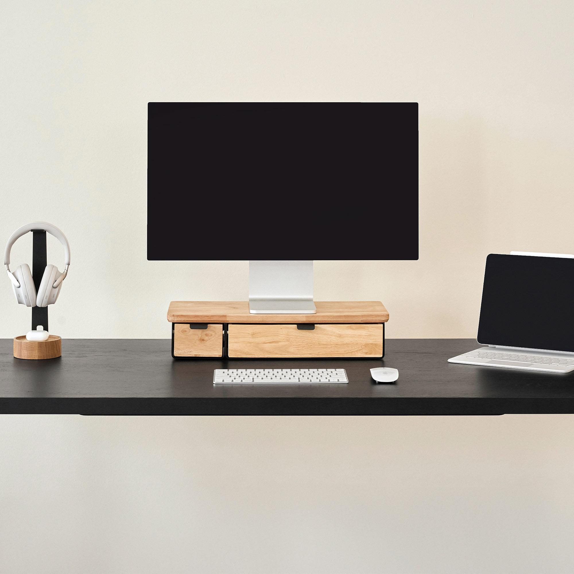 Kệ màn hình kèm ngăn kéo Aura, size L 2 ngăn