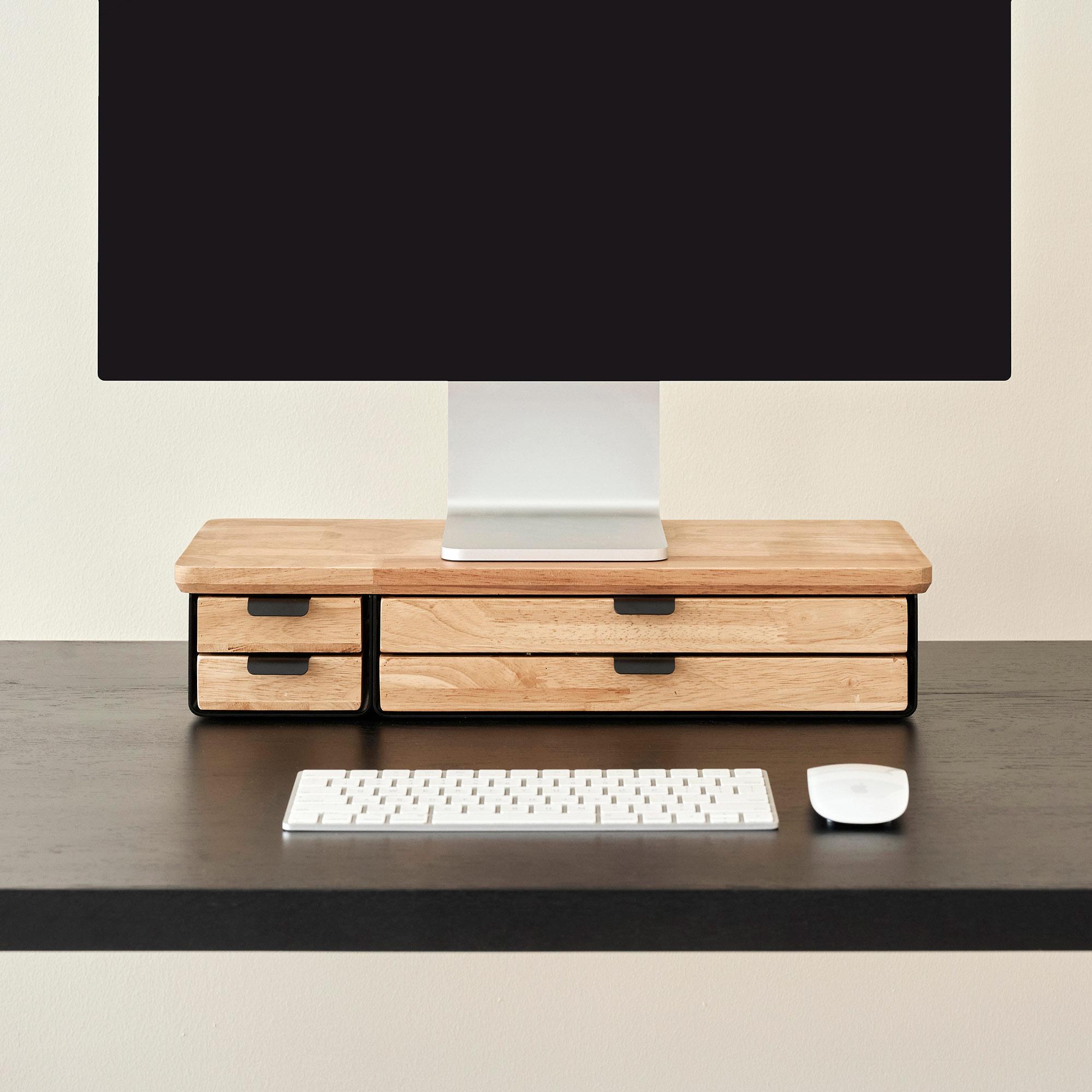 Kệ màn hình kèm ngăn kéo Aura, size L 4 ngăn