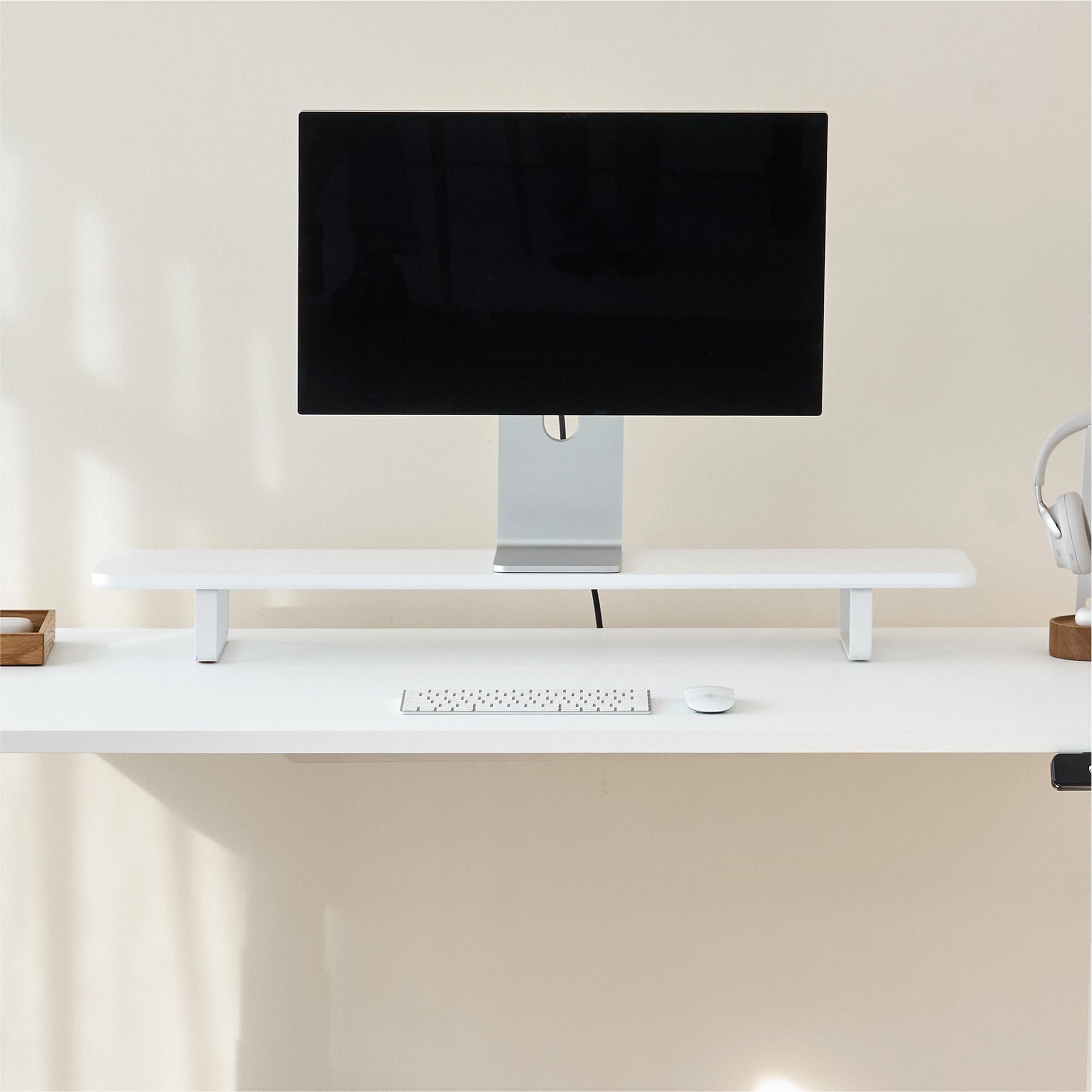 Kệ màn hình The Sil 105cm, gỗ màu trắng