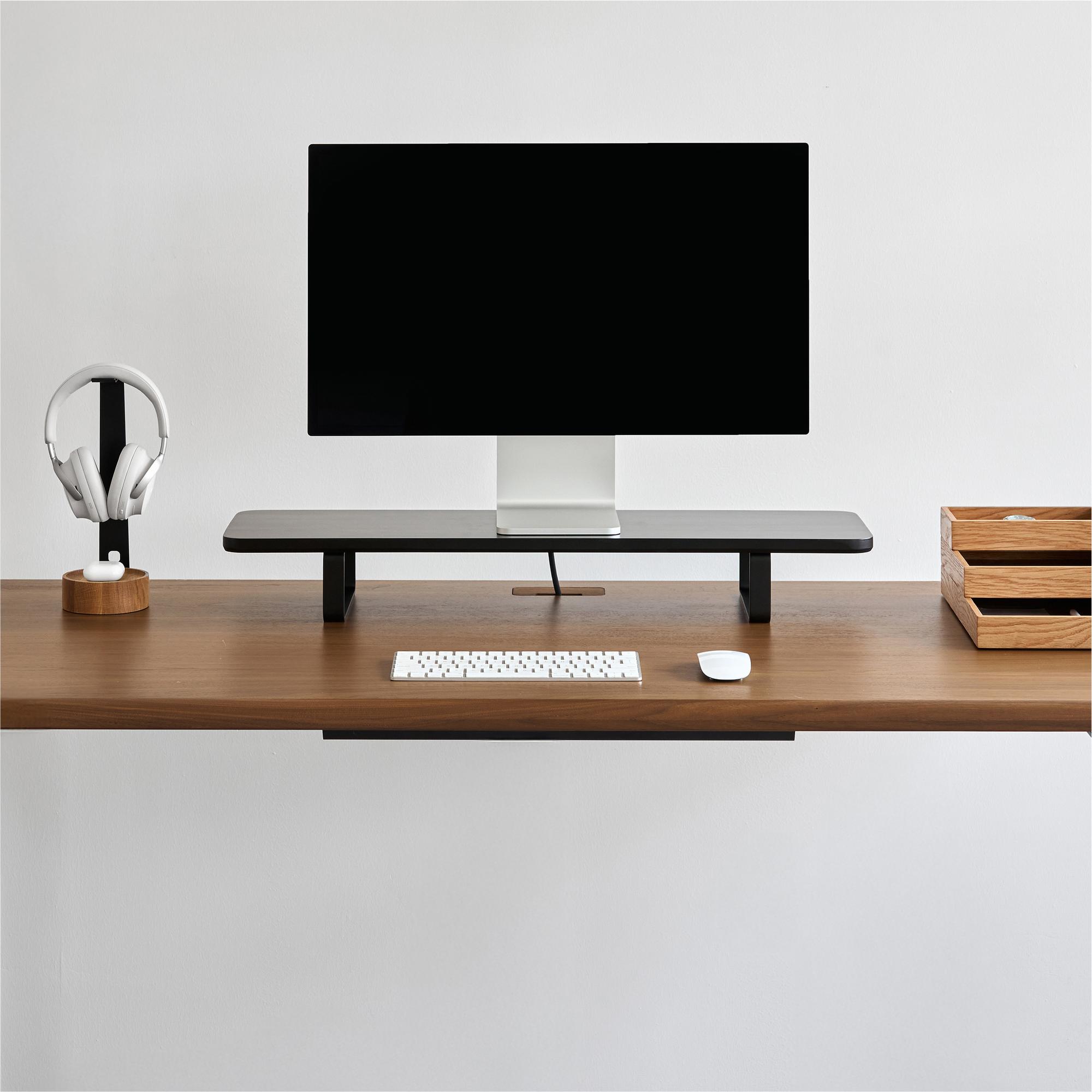 Kệ màn hình The Sil 80cm, gỗ màu đen