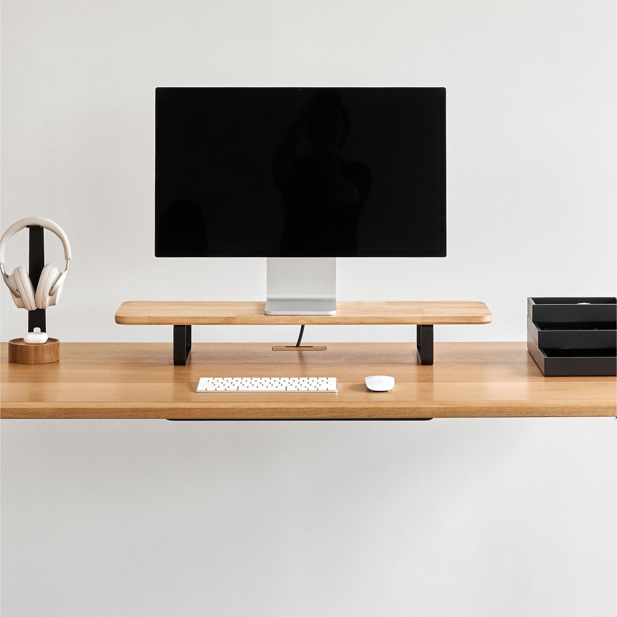 Kệ màn hình The Sil 80cm, gỗ cao su