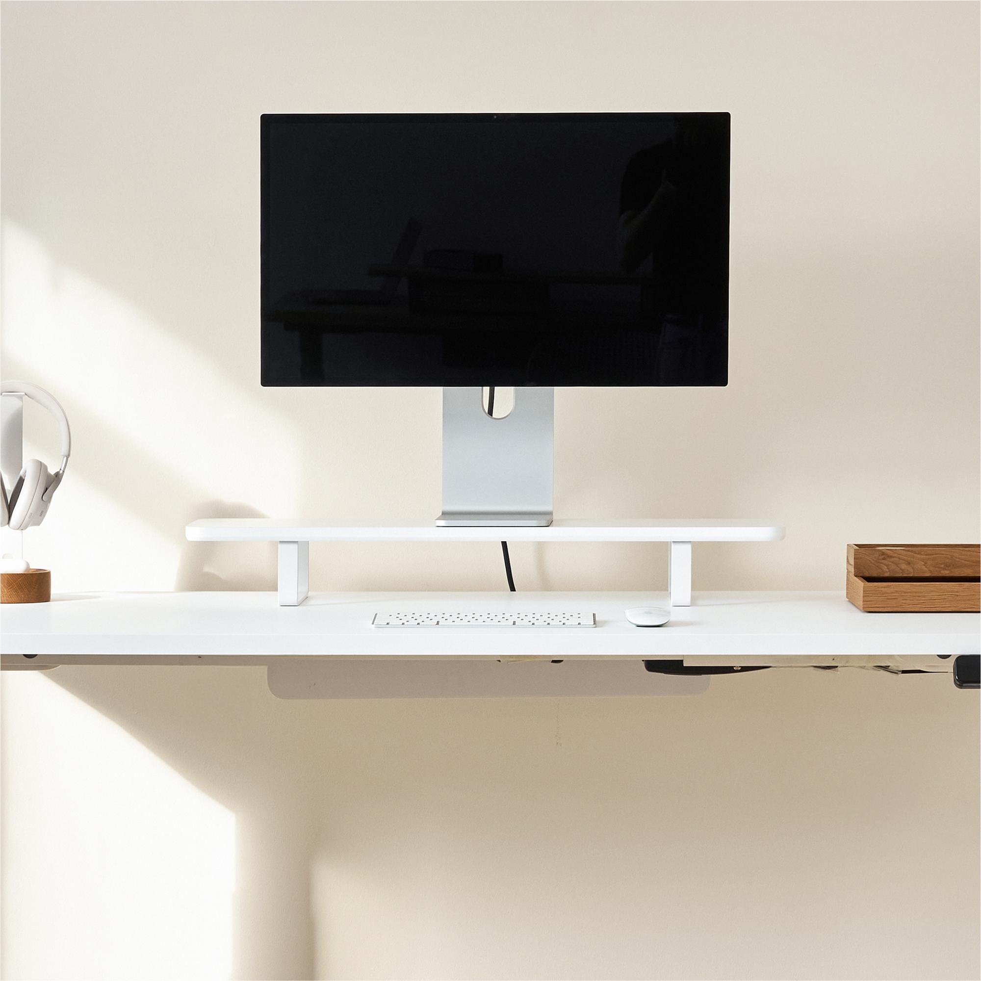 Kệ màn hình The Sil 80cm, gỗ màu trắng