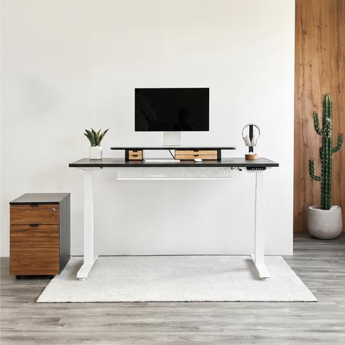 Bàn nâng hạ Fusion Fansi 160x75cm, gỗ tần bì, màu đen