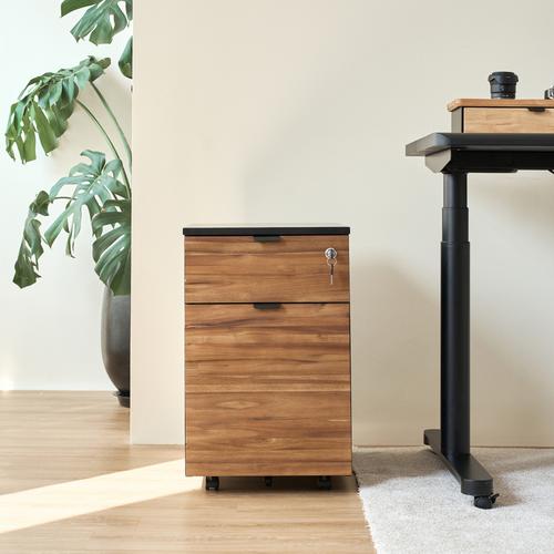 Hộc tủ 2 ngăn Alexa màu gỗ teak