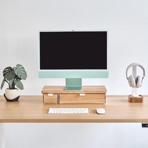 Kệ màn hình kèm ngăn kéo Aura, size L 2 ngăn